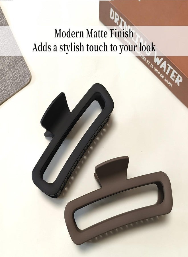Markuii 5 Inch Large Unbreakable Hair Claw Clips, No Slip Not Easy to Break Square Neutral Claw Clip for Women Thick Long Curly Hair, 4 Pack - Image 4